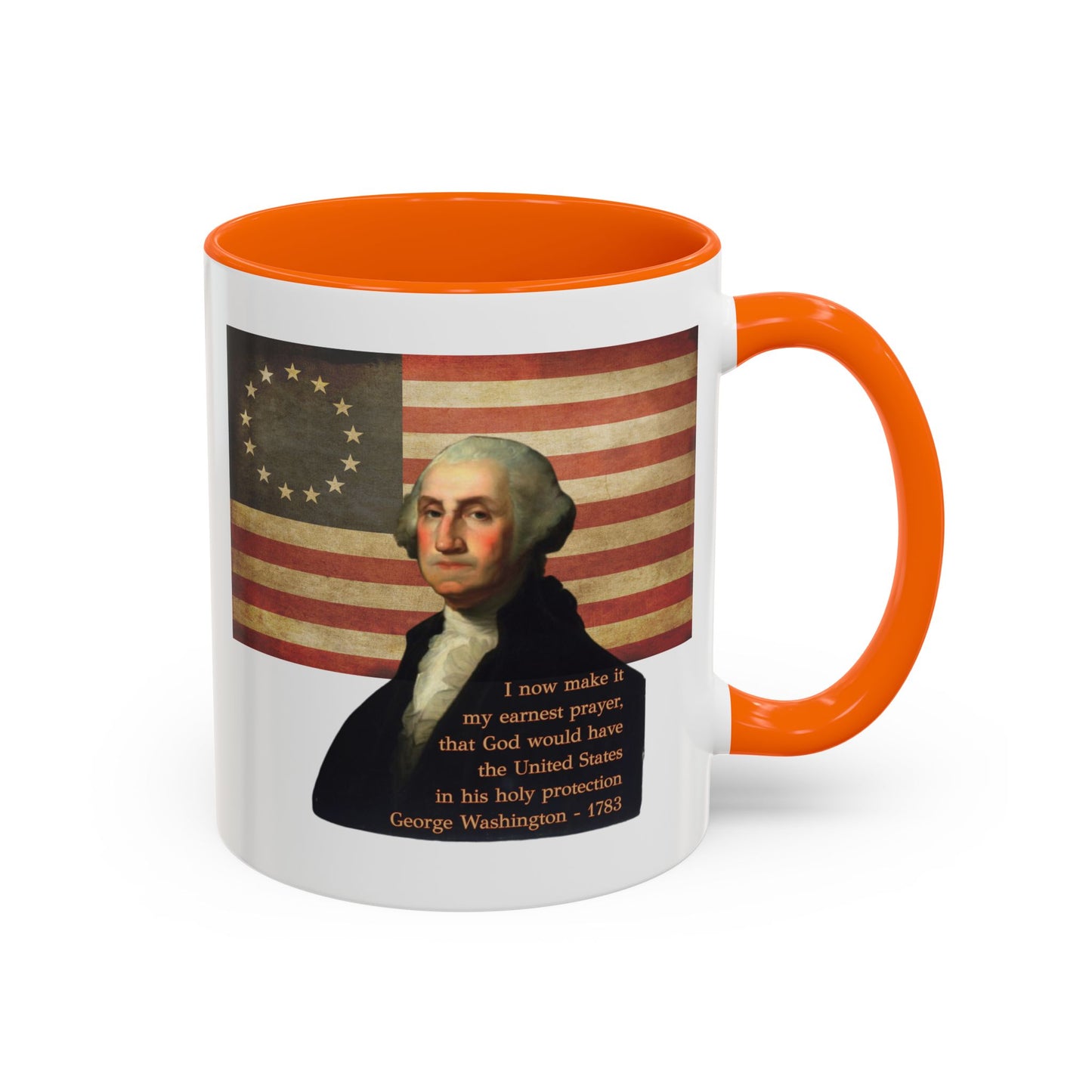Washington's Earnest Prayer White Accent Mug by theGreenDragonTavern.shop