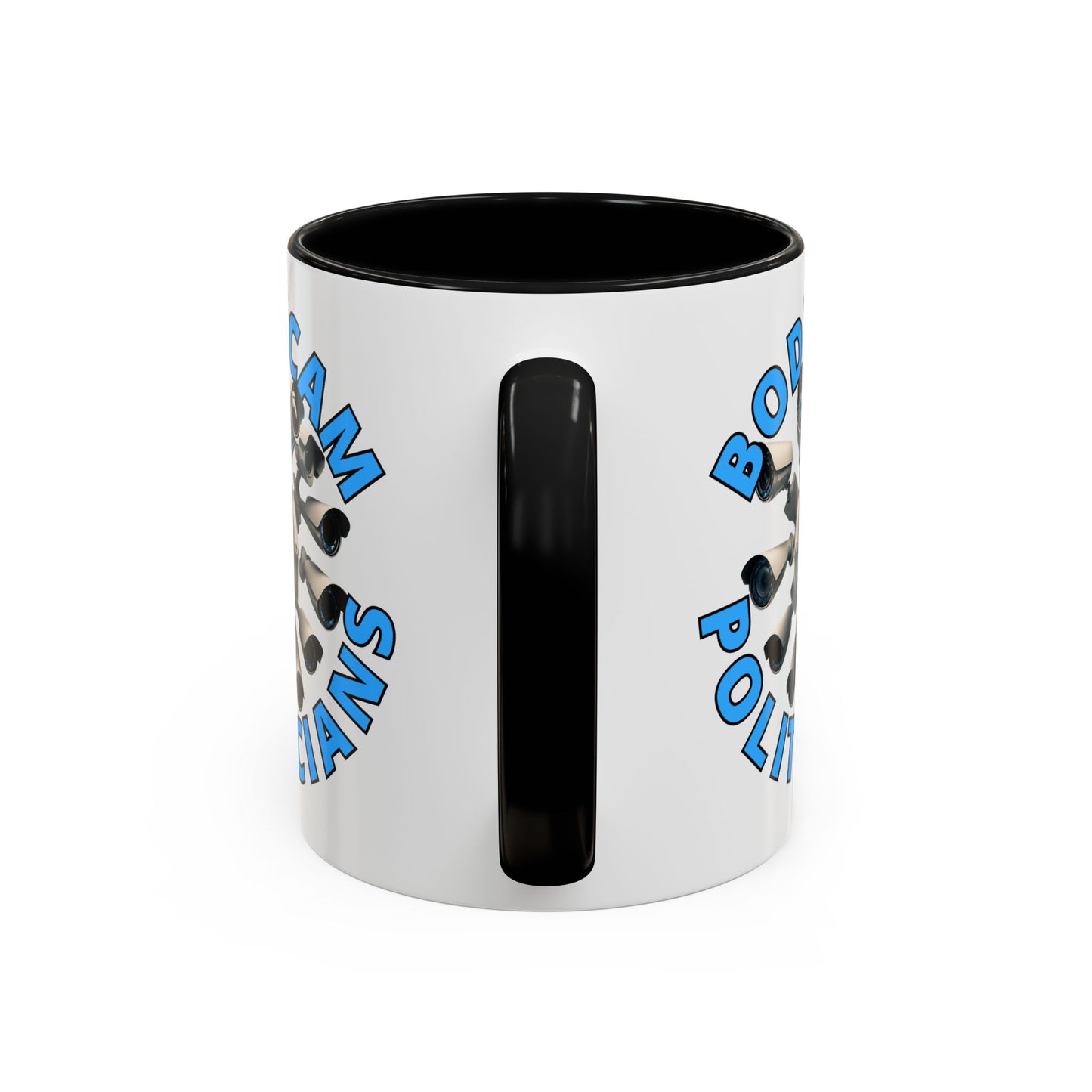 Bodycam the Politicians Cameras White Accent Mug by theGreenDragonTavern.shop