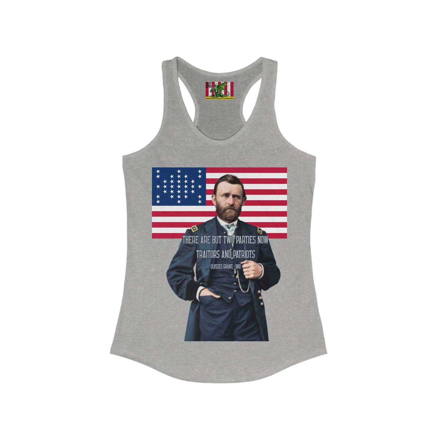 "Traitors and Patriots" Ulysses Grant Women's Racerback Tank Top by theGreenDragonTavern.shop