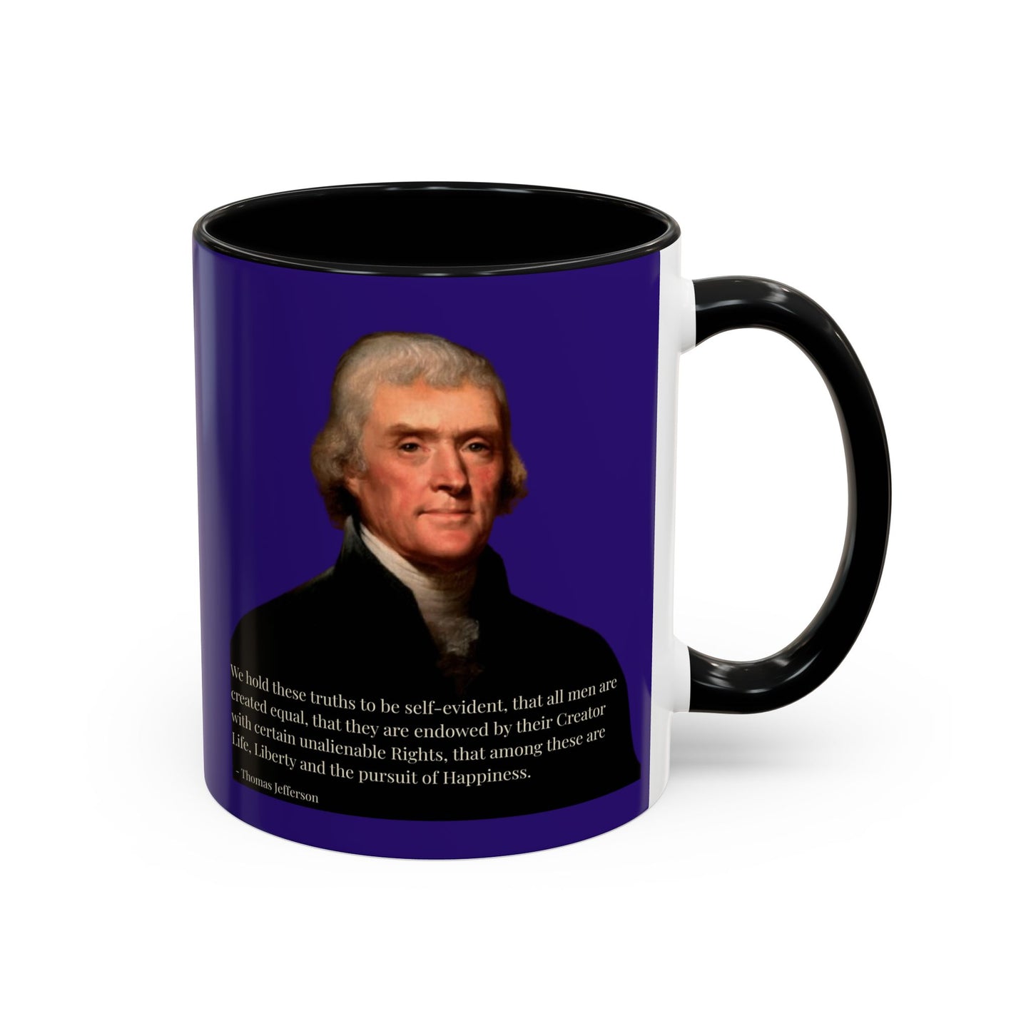 We hold these truths to be self-evident Dark Purple Accent Mug by theGreenDragonTavern.shop