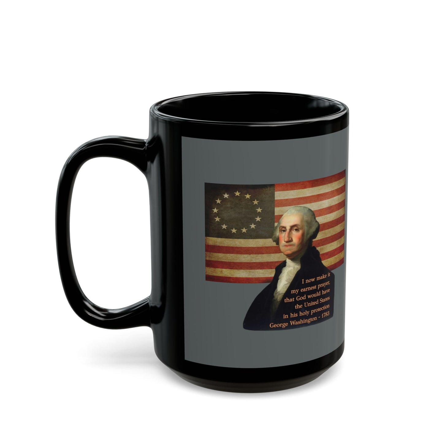 Washington's Earnest Prayer Grey Mug by theGreenDragonTavern.shop