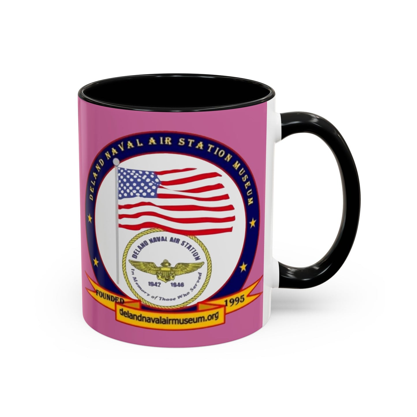 DeLand Naval Air Station Museum Pink Accent Mug by theGreenDragonTavern.shop