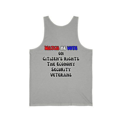 2-sided, I Am Woman Watch Me Vote Unisex Jersey Tank Top by theGreenDragonTavern.shop