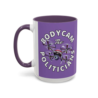 Bodycam the Politicians Drone Light Purple Accent Mug by theGreenDragonTavern.shop