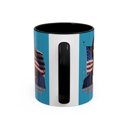 Charlie Kirk, Healthy Debate Turquoise Accent Mug by theGreenDragonTavern.shop