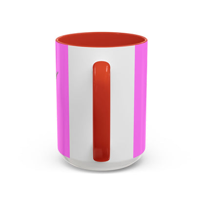Hula Girl Packin' Heat Pink Accent Mug by theGreenDragonTavern.shop