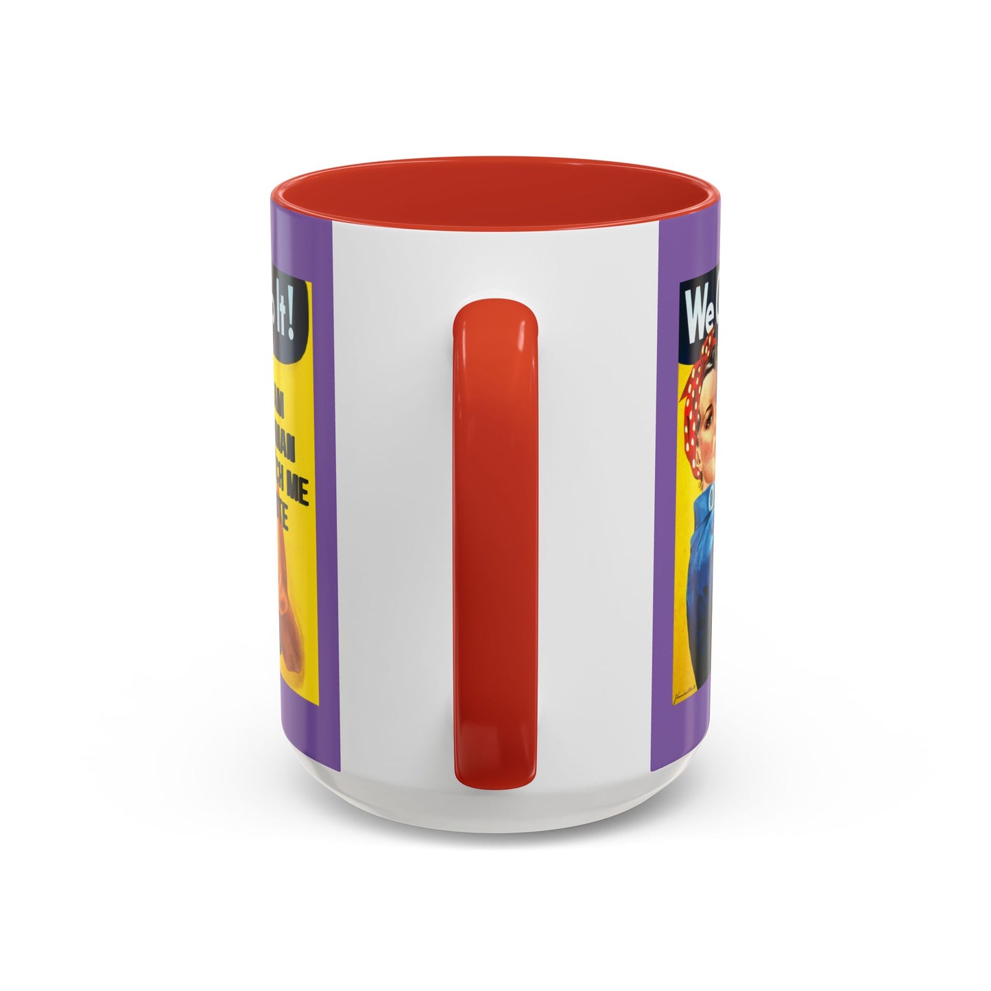 I Am Woman Watch Me Vote Rosie Light Purple Accent Mug by theGreenDragonTavern.shop
