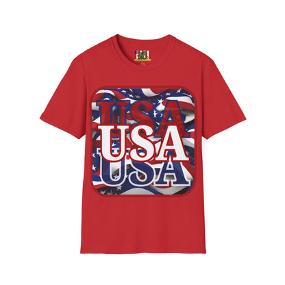 Red WHITE and Blue USA Patriot Light colors Unisex T-Shirt by theGreenDragonTavern.shop