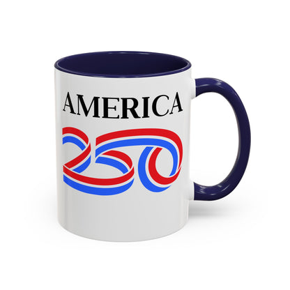 America 250 White Accent Mug by theGreenDragonTavern.shop