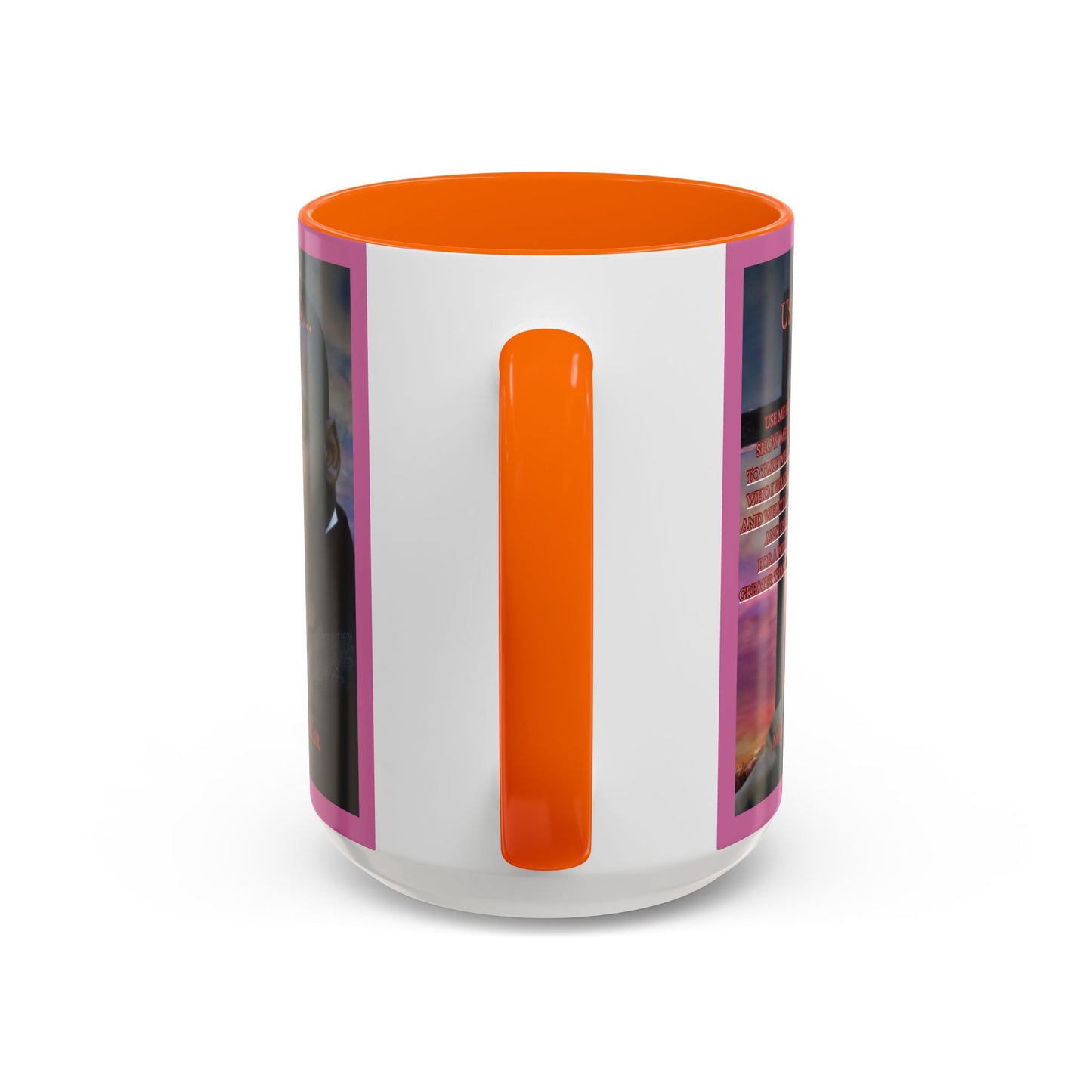 Use Me God, MLK Jr Pink Accent Mug by theGreenDragonTavern.shop