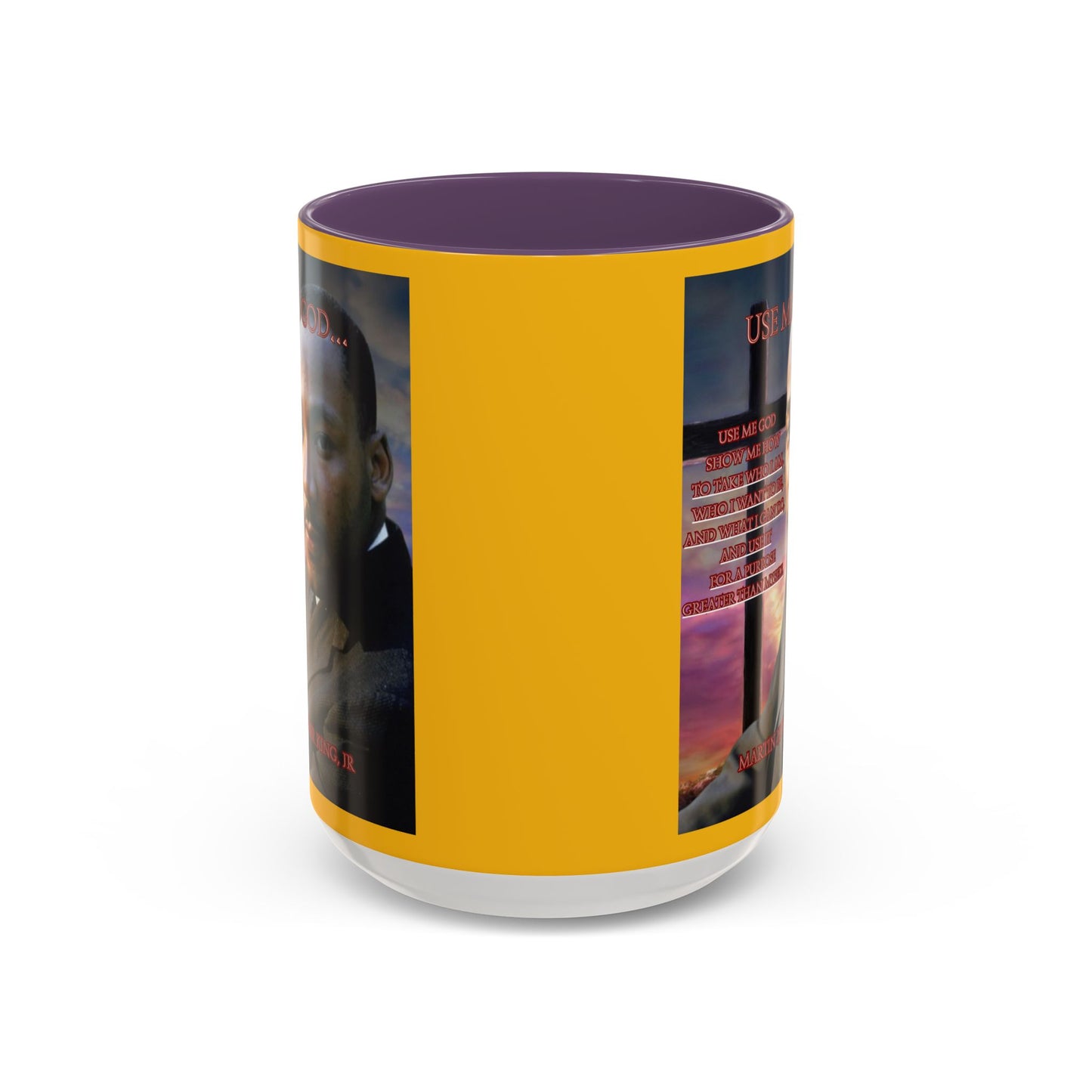 Use Me God, MLK Jr Yellow Accent Mug by theGreenDragonTavern.shop