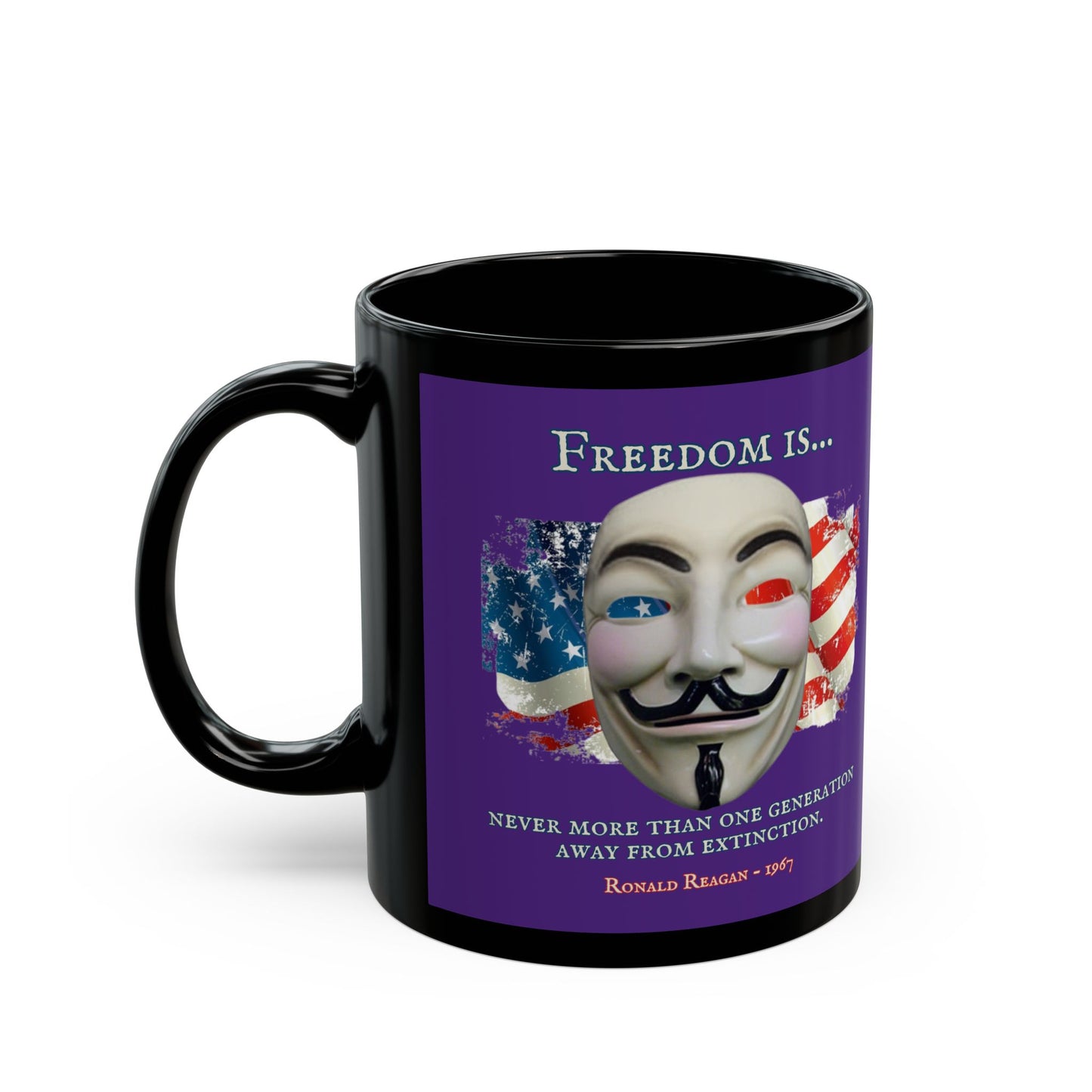 Ronald Reagan Freedom Vendetta Purple Mug by theGreenDragonTavern.shop