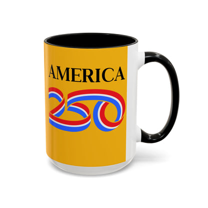 America 250 Yellow Accent Mug by theGreenDragonTavern.shop