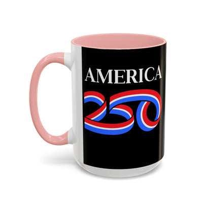 America 250 Black Accent Mug by theGreenDragonTavern.shop