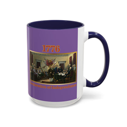 Declaration of Independence Light Purple Accent Mug by theGreenDragonTavern.shop