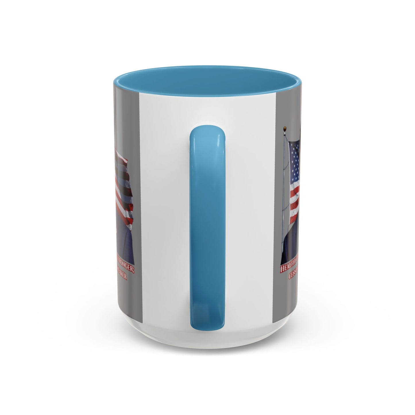 Charlie Kirk, Healthy Debate Grey Accent Mug by theGreenDragonTavern.shop