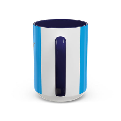 Hula Girl Packin' Heat Light Blue Accent Mug by theGreenDragonTavern.shop