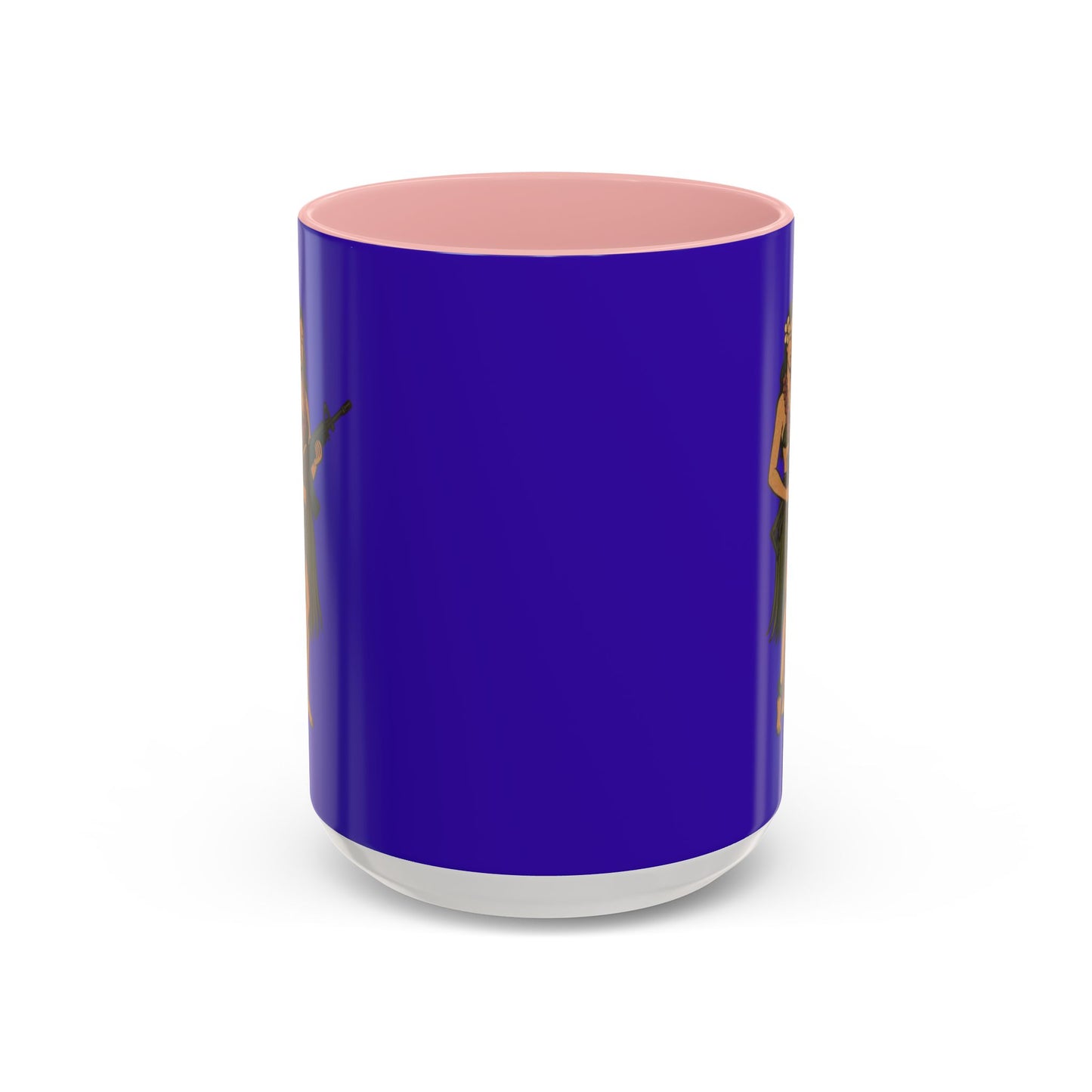 Hula Girl Packin' Heat Dark Purple Accent Mug by theGreenDragonTavern.shop