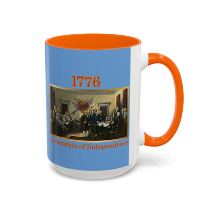 Declaration of Independence Light Blue Accent Mug by theGreenDragonTavern.shop