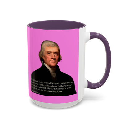 We hold these truths to be self-evident Pink Accent Mug by theGreenDragonTavern.shop