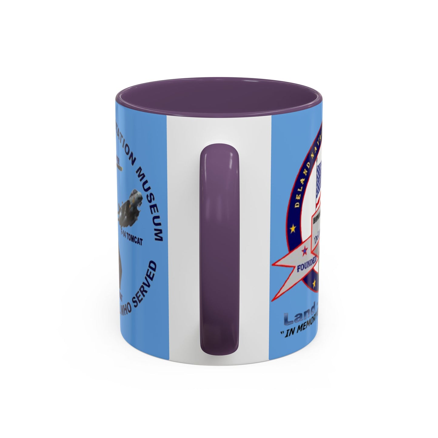 DNASM 2-sided, Founding & Student Art Light Blue Accent Mug by theGreenDragonTavern.shop