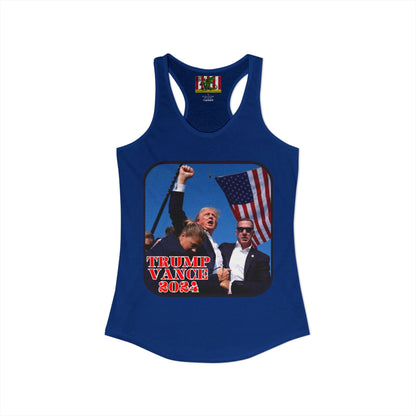 Trump and Vance 2024 Women's Racerback Tank Top by theGreenDragonTavern.shop