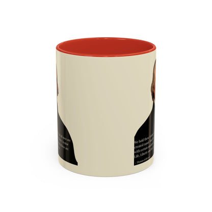 We hold these truths to be self-evident Parchment Yellow Accent Mug by theGreenDragonTavern.shop