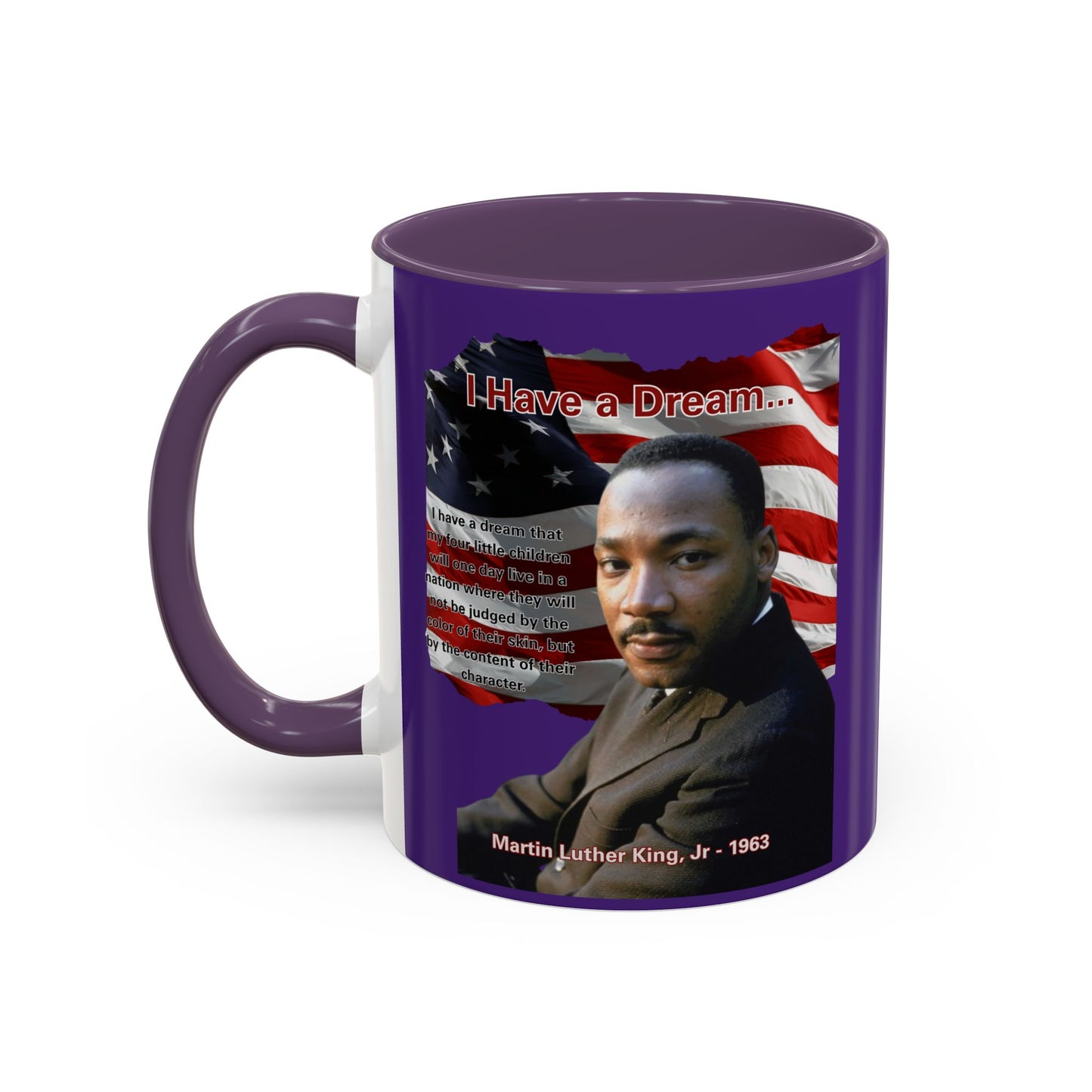 "I Have a Dream" MLKJr Purple Accent Mug by theGreenDragonTavern.shop