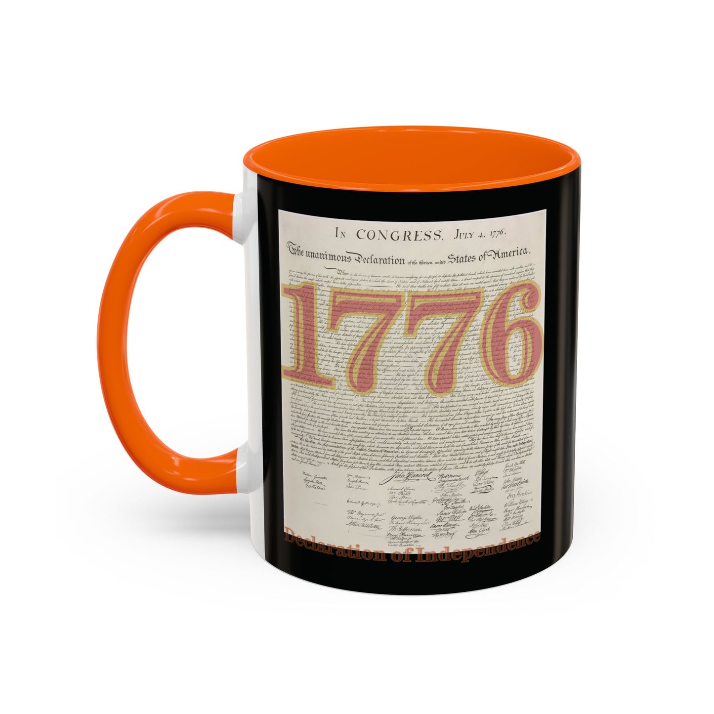 Declaration of Independence Black Accent Mug by theGreenDragonTavern.shop