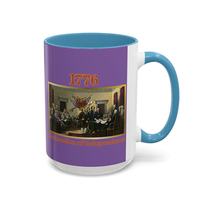 Declaration of Independence Light Purple Accent Mug by theGreenDragonTavern.shop