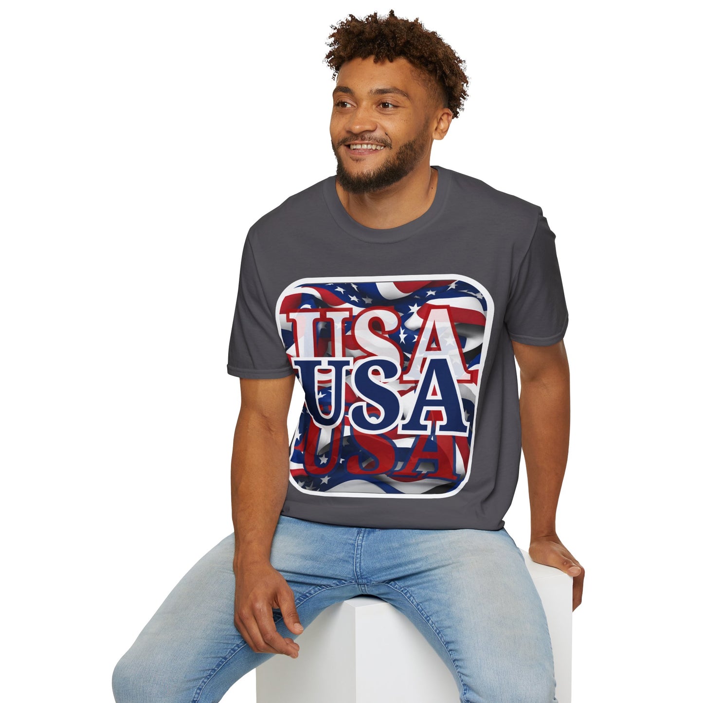 Red White and BLUE USA Patriot Dark colors Unisex T-Shirt by theGreenDragonTavern.shop