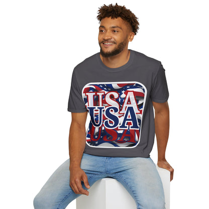 Red White and BLUE USA Patriot Dark colors Unisex T-Shirt by theGreenDragonTavern.shop