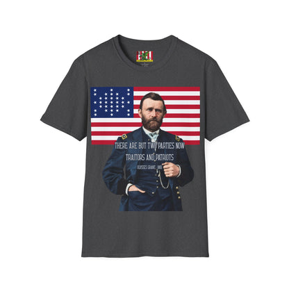 "Traitors and Patriots" Ulysses Grant Dark colors Unisex T-Shirt by theGreenDragonTavern.shop