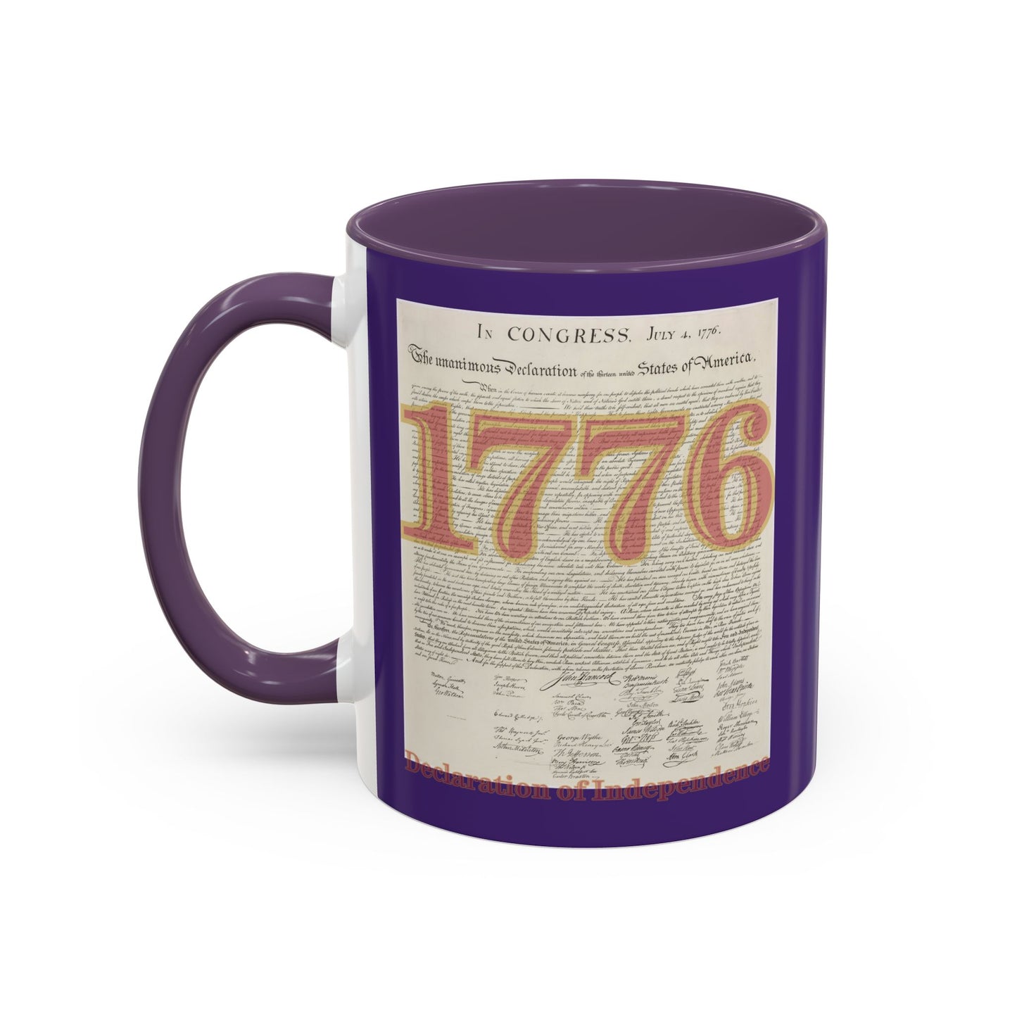 Declaration of Independence Dark Purple Accent Mug by theGreenDragonTavern.shop