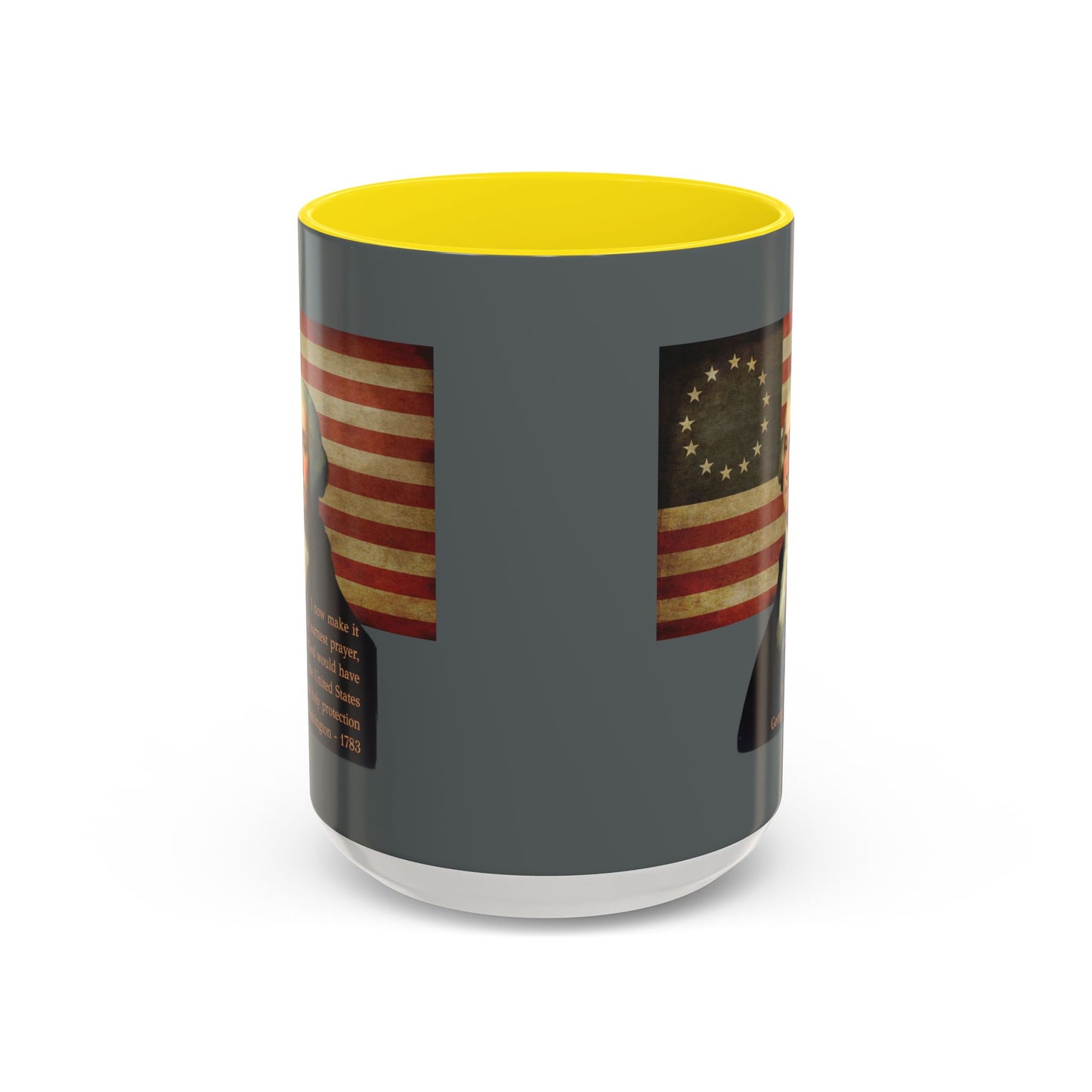 Washington's Earnest Prayer Grey Accent Mug by theGreenDragonTavern.shop