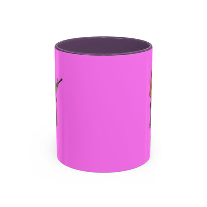 Hula Girl Packin' Heat Pink Accent Mug by theGreenDragonTavern.shop