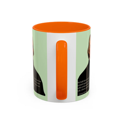 We hold these truths to be self-evident Light Green Accent Mug by theGreenDragonTavern.shop
