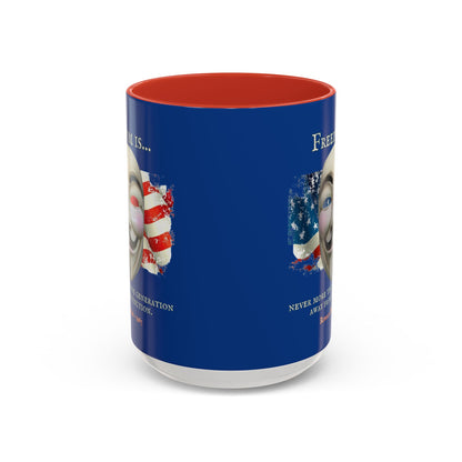 Ronald Reagan Freedom Vendetta Blue Accent Mug by theGreenDragonTavern.shop