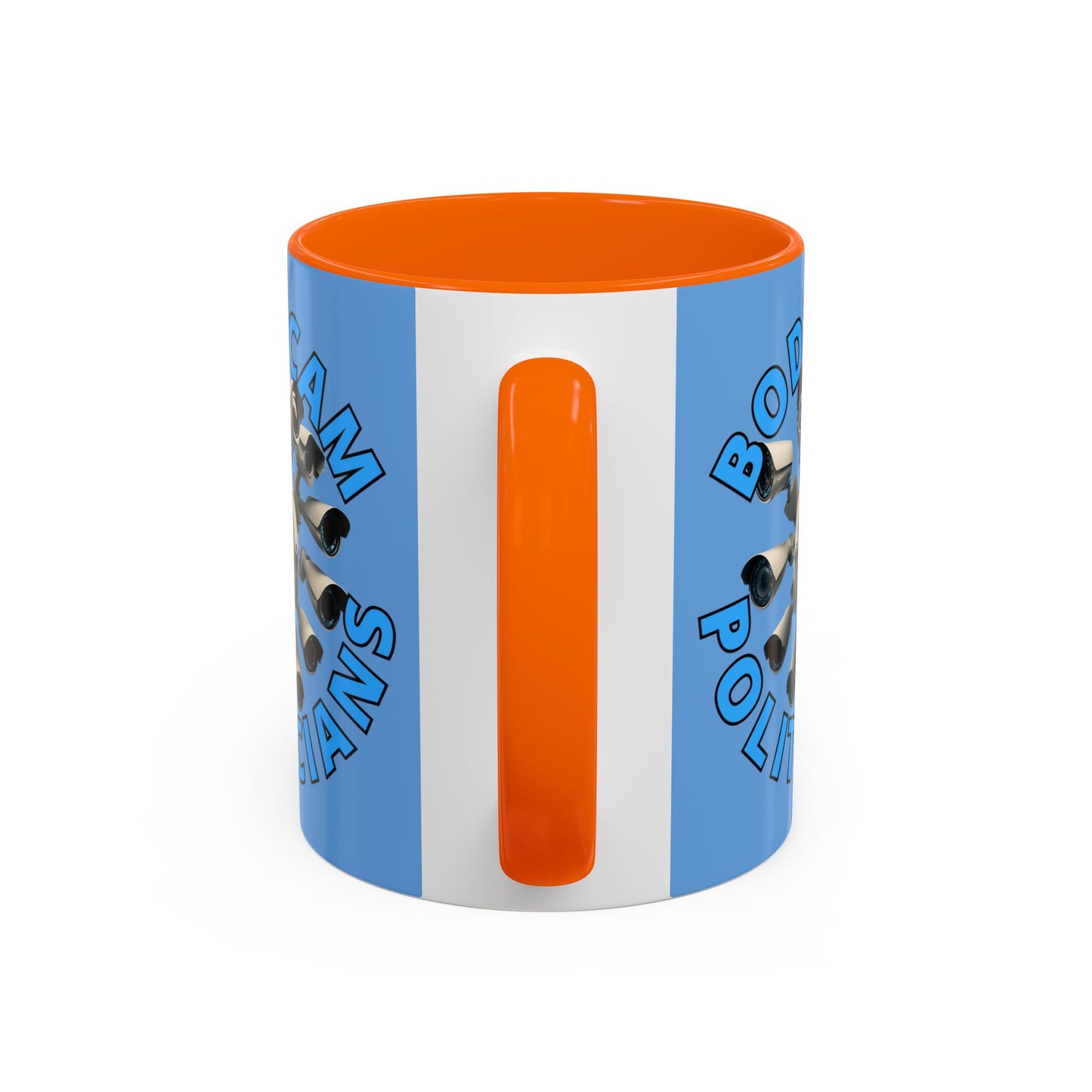 Bodycam the Politicians Cameras Blue Accent Mug by theGreenDragonTavern.shop