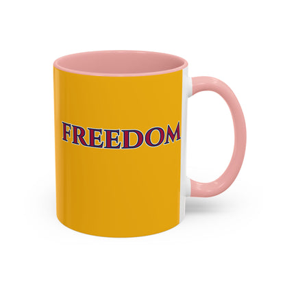 Freedom, Yellow Accent Mug by theGreenDragonTavern.shop