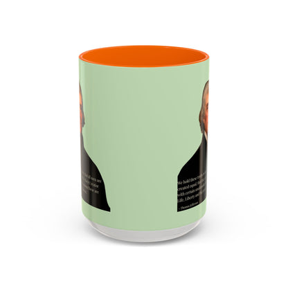We hold these truths to be self-evident Light Green Accent Mug by theGreenDragonTavern.shop