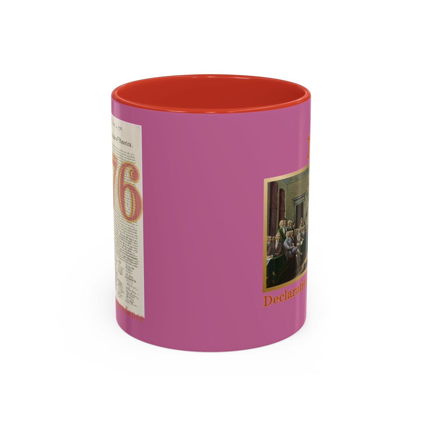 Declaration of Independence Pink Accent Mug by theGreenDragonTavern.shop