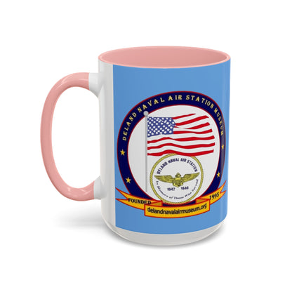 DeLand Naval Air Station Museum Light Blue Accent Mug by theGreenDragonTavern.shop