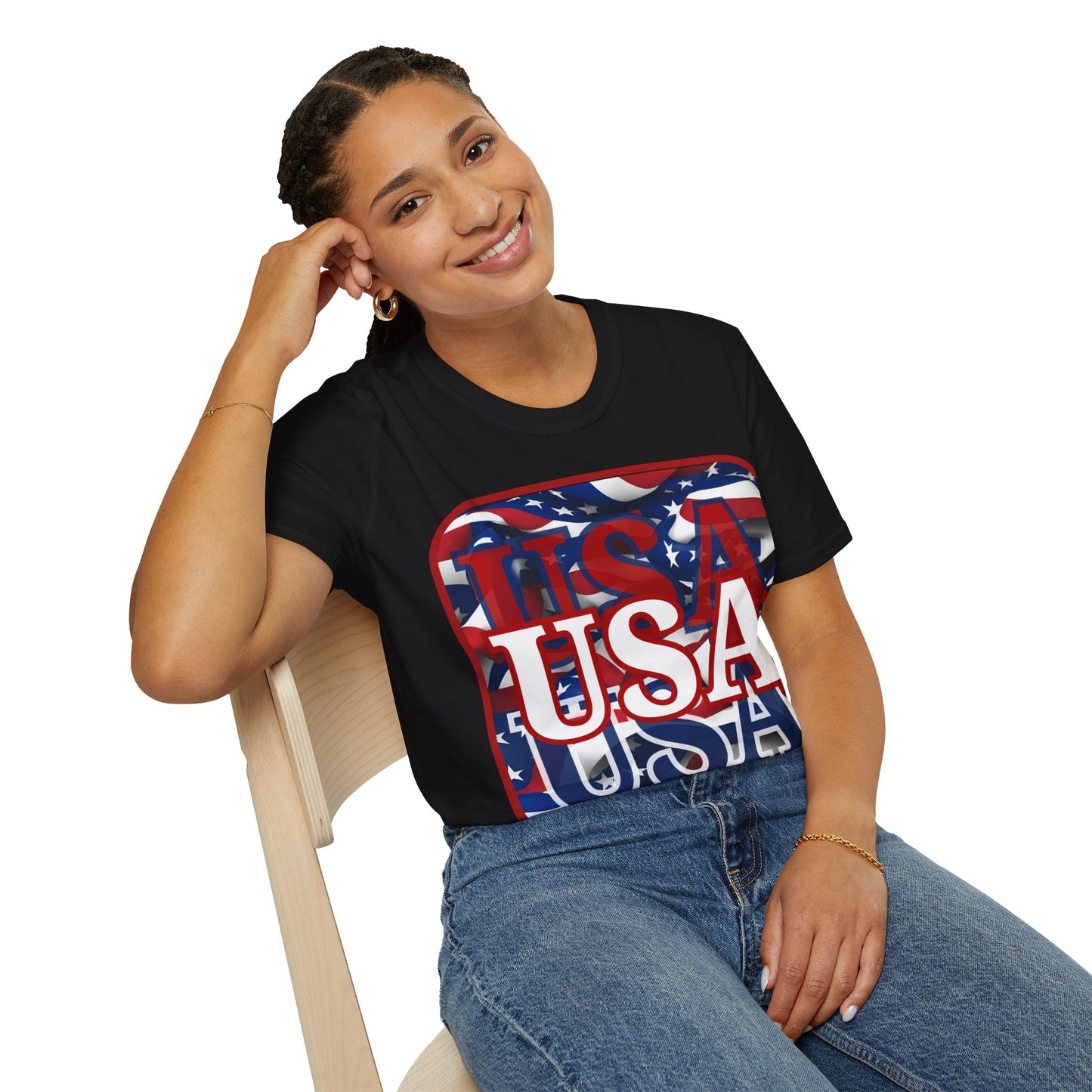 Red WHITE and Blue USA Patriot DKcolors Unisex T-Shirt by theGreenDragonTavern.shop