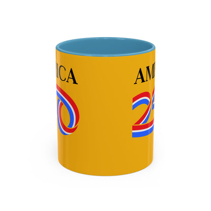 America 250 Yellow Accent Mug by theGreenDragonTavern.shop