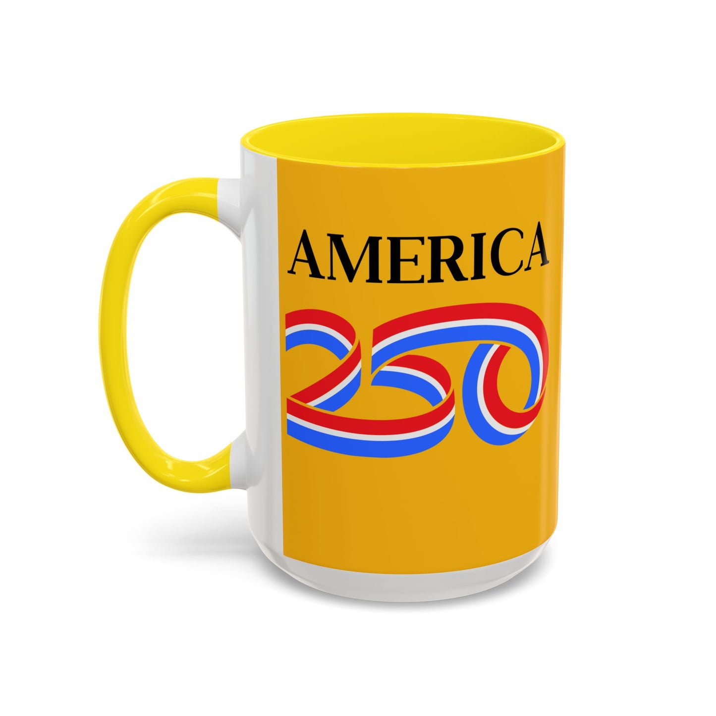 America 250 Yellow Accent Mug by theGreenDragonTavern.shop
