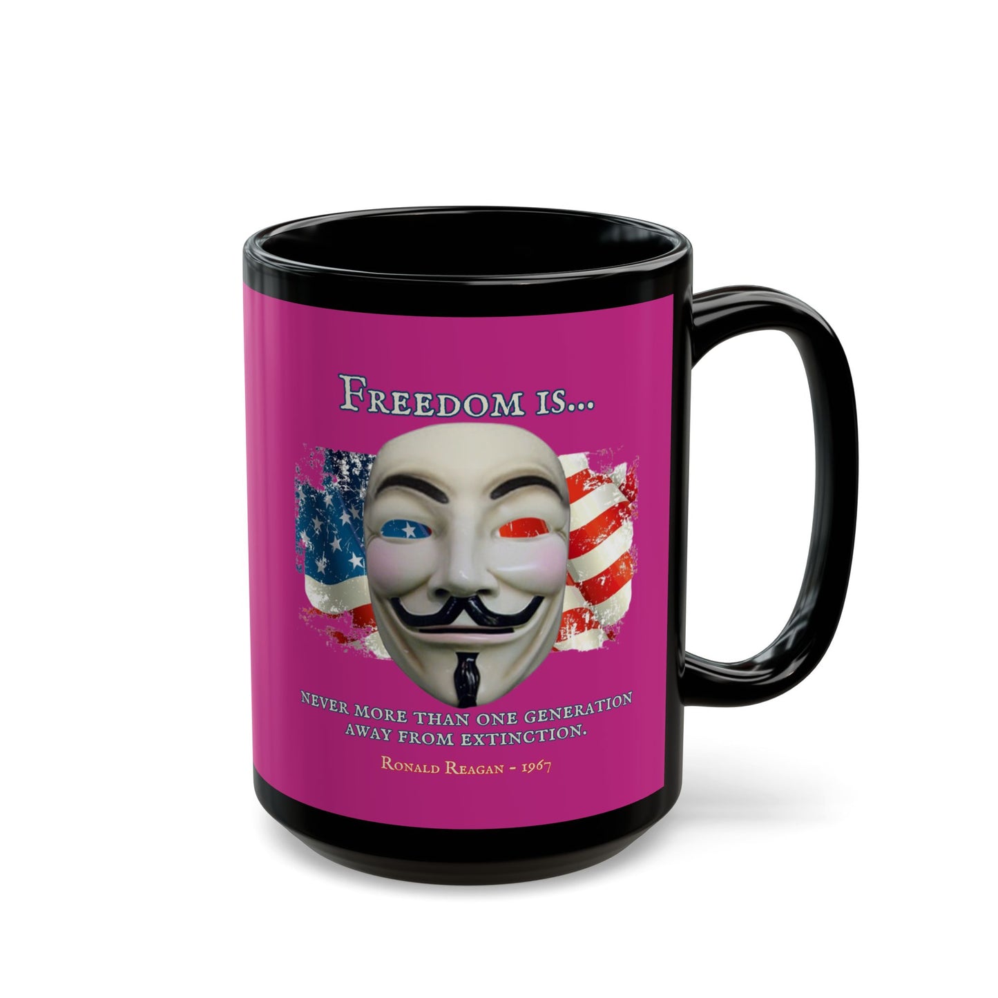 Ronald Reagan Freedom Vendetta Pink Mug by theGreenDragonTavern.shop