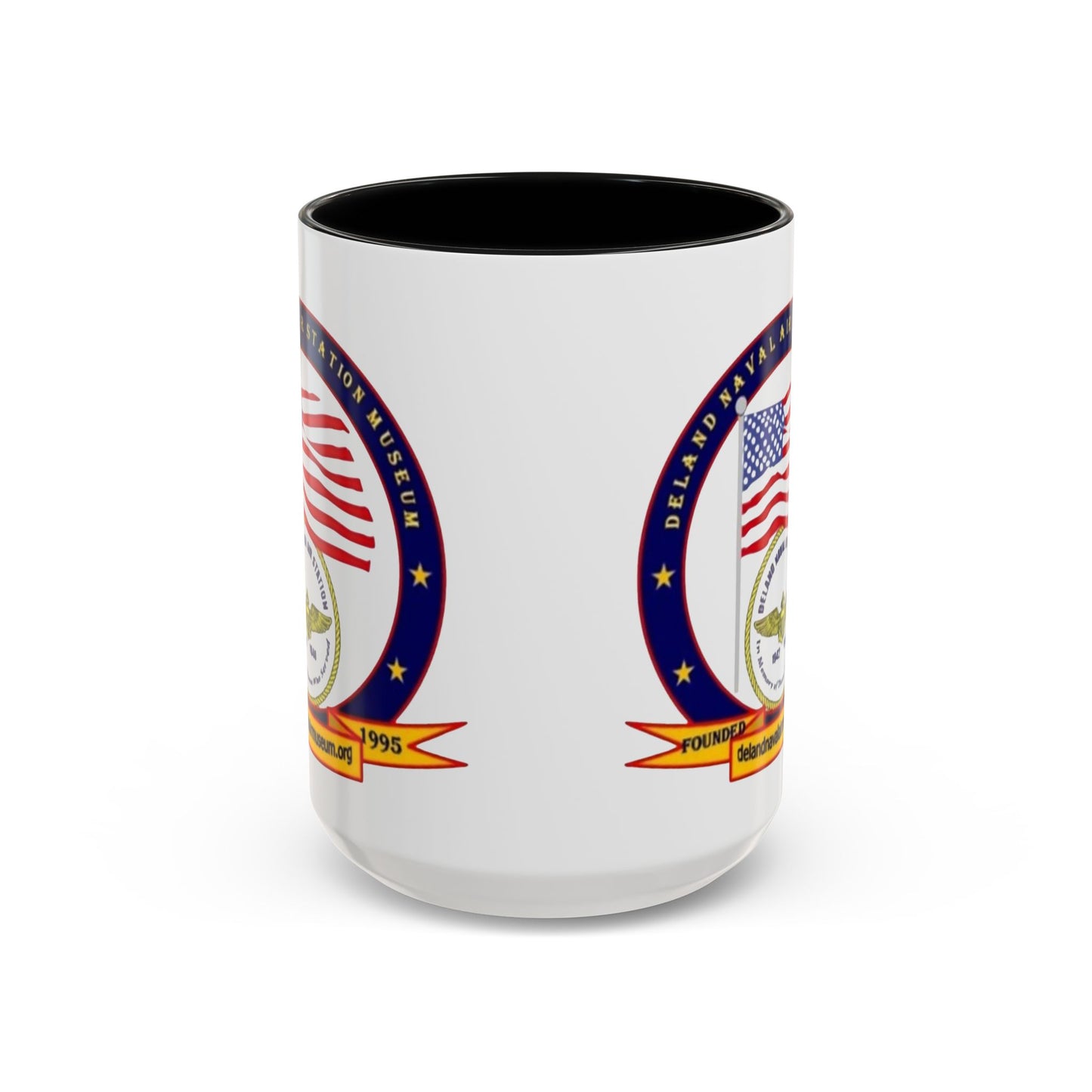 DeLand Naval Air Station Museum White Accent Mug by theGreenDragonTavern.shop