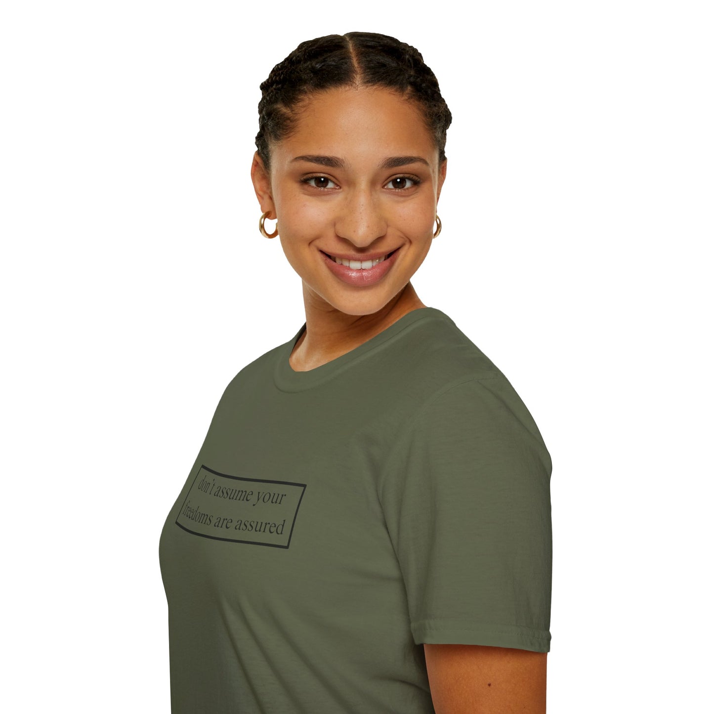 don't assume your freedoms are assured Light colors Unisex T-Shirt by theGreenDragonTavern.shop