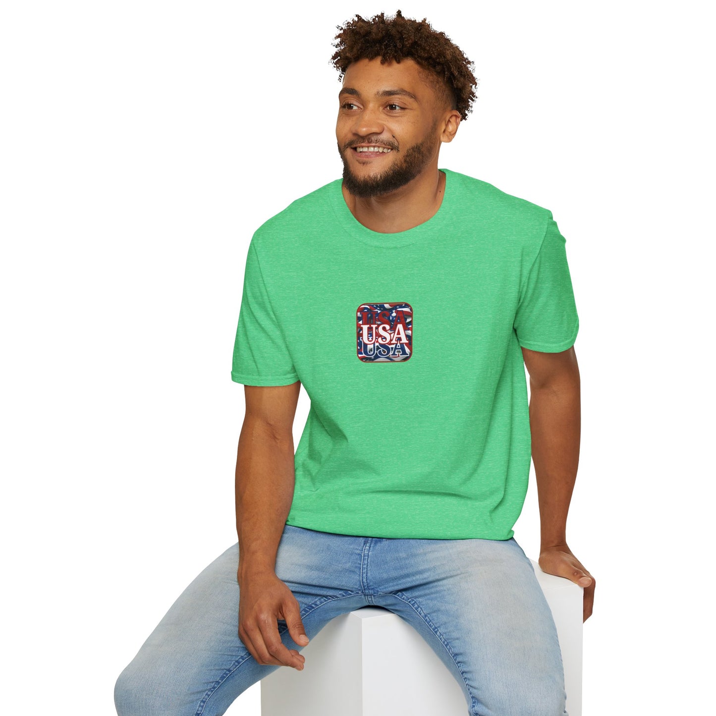2-sided, Red WHITE and Blue USA Patriot Dark colors Unisex T-Shirt by theGreenDragonTavern.shop